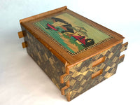 REPAIRABLE Vintage 6 Sun 50 Step Sansui Zougan Japanese Puzzle Box