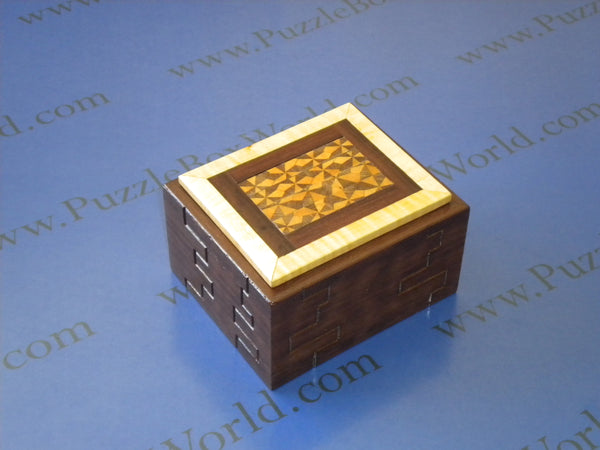Yosegi Pattern Puzzle Box (Walnut) by Jesse Born