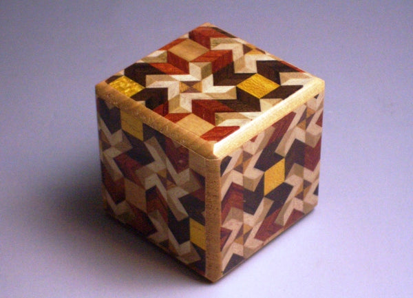 3 Step Karakuri Japanese Puzzle Box Small Cube #1 MY