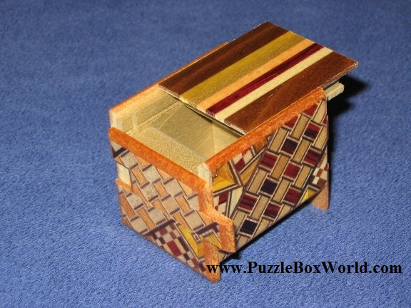 Mame 12 Step Natural Wood and Yosegi Japanese Puzzle Box