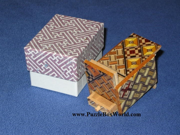 Mame 6 Step Japanese Puzzle Box with Hidden Drawer