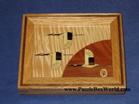 Small Frame (Birds 2) Japanese Trick Puzzle Box by Akio Kamei