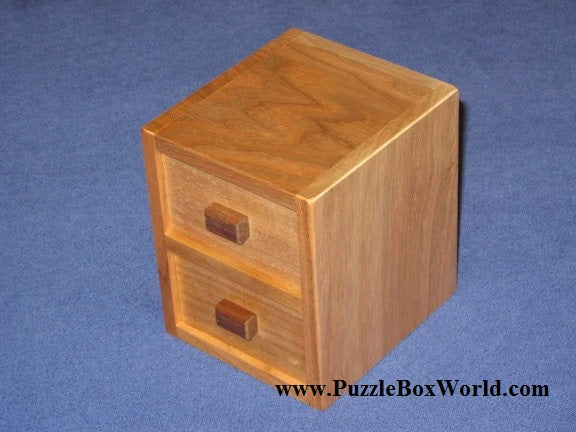 Two Steps of Drawers Japanese Puzzle Box by Hideto Satou