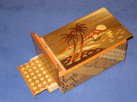 Vintage 6 Sun 9 Step Zougan Musical Hidden Drawer Japanese Puzzle Box