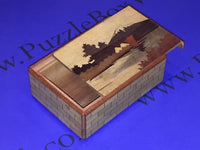 Vintage 3 Sun 2 Step Sansui Zougan Japanese Puzzle Box